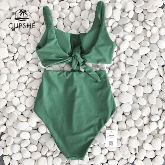 Cupshe Green One Piece Cutout High Waist S… - Picture 5 of 8
